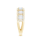 Designer Baguette Moissanite Half Eternity Band Ring D-VS1 - Rosec Jewels