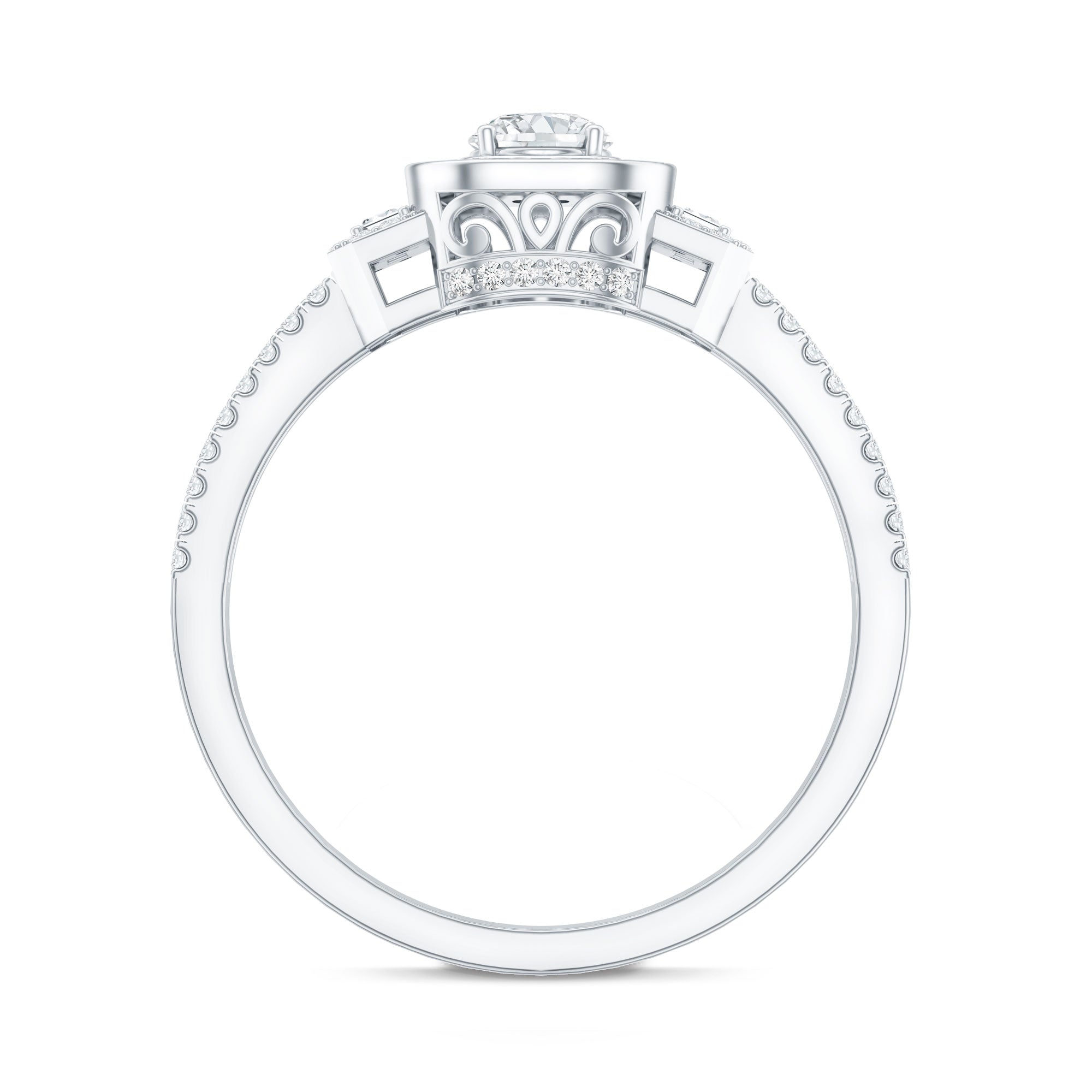Certified Moissanite Vintage Inspired Engagement Ring D-VS1 - Rosec Jewels