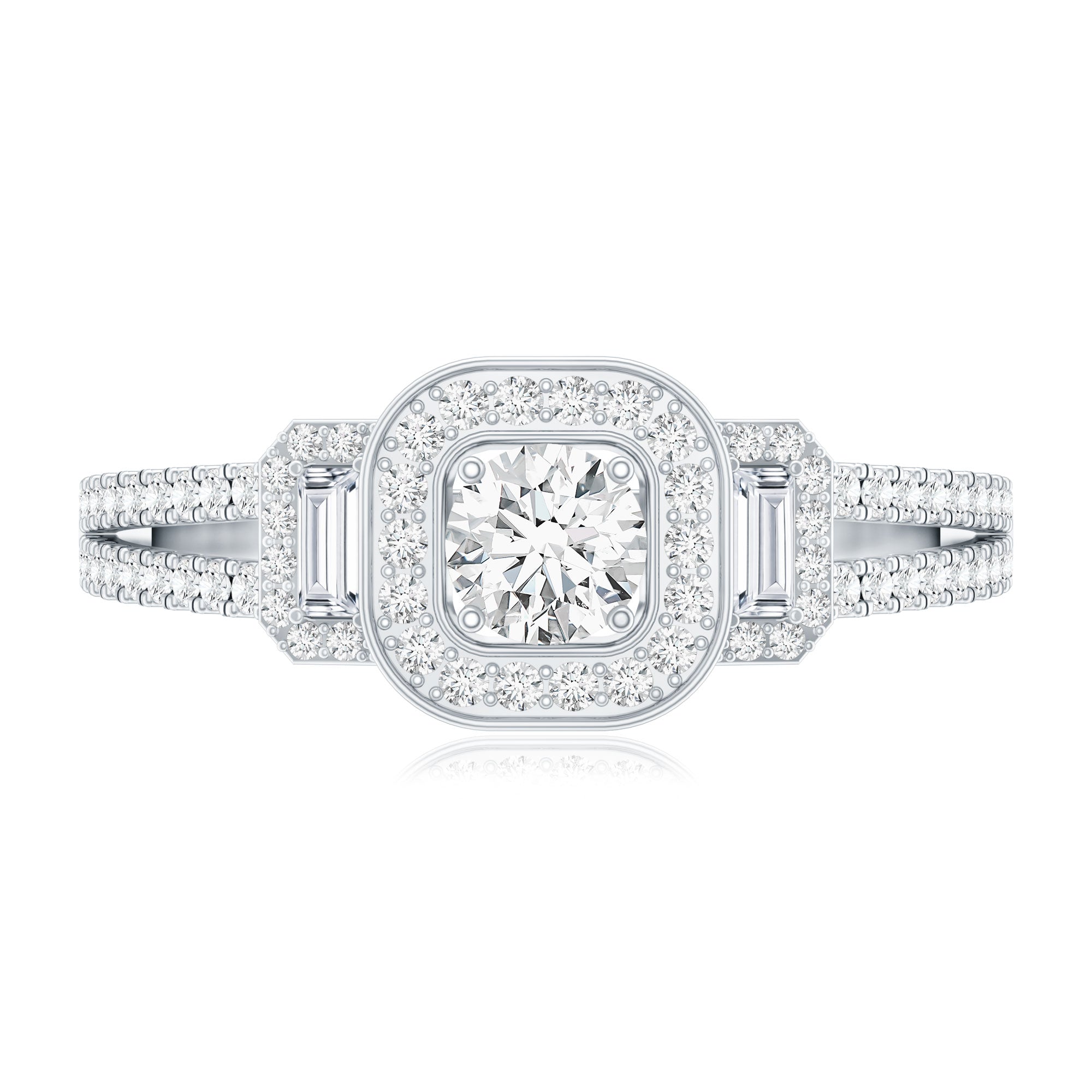 Certified Moissanite Vintage Inspired Engagement Ring D-VS1 - Rosec Jewels