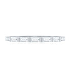 Baguette Shape Moissanite Stackable Ring in Bar Setting D-VS1 - Rosec Jewels