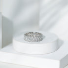 Baguette and Round Moissanite Braided Wedding Band D-VS1 - Rosec Jewels