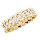 Baguette and Round Moissanite Braided Wedding Band D-VS1 - Rosec Jewels