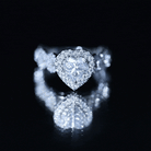 1.5 CT Heart Shape Moissanite Engagement Ring with Accent D-VS1 - Rosec Jewels
