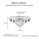 1.5 CT Heart Shape Moissanite Engagement Ring with Accent D-VS1 - Rosec Jewels