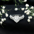 1.5 CT Heart Shape Moissanite Engagement Ring with Accent D-VS1 - Rosec Jewels