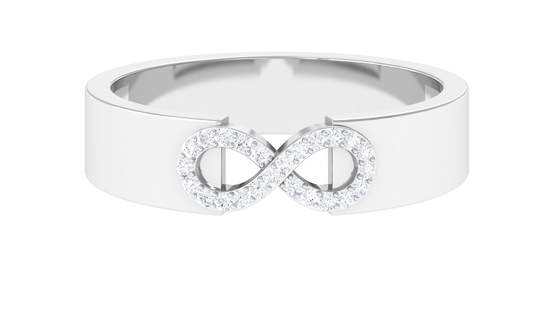 Certified Natural Diamond Infinity Band Ring Natural - ( HI-SI ) - Rosec Jewels