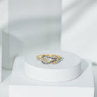 Rosec Jewels-Natural Blue Sapphire Diamond Interlock Ring for Women