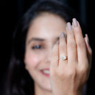 Rosec Jewels-Moissanite East West Engagement Ring in Bezel Setting