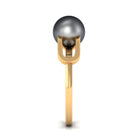 Split Shank Tahitian Pearl Solitaire Engagement Ring with Diamond AAA - Rosec Jewels