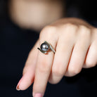 Rosec Jewels-Tahitian Black Pearl Solitaire Bypass Engagement Ring