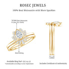 Rosec Jewels-Certified Moissanite Lotus Flower Bridal Ring Set