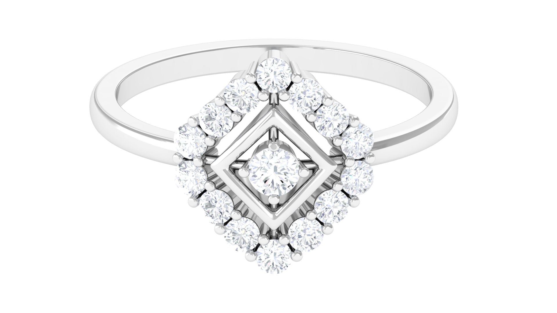 Contemporary Diamond Promise Ring with Certificate Natural - ( HI-SI ) - Rosec Jewels