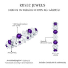 Natural Amethyst Diamond Eternity Ring for Women AAA - Rosec Jewels