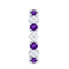 Natural Amethyst Diamond Eternity Ring for Women AAA - Rosec Jewels