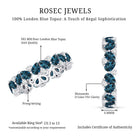 Pear Shaped London Blue Topaz and Diamond Full Eternity Band AAA - Rosec Jewels