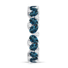 Pear Shaped London Blue Topaz and Diamond Full Eternity Band AAA - Rosec Jewels