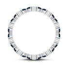 Pear Shaped London Blue Topaz and Diamond Full Eternity Band AAA - Rosec Jewels