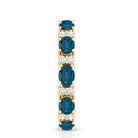 Oval Cut London Blue Topaz Full Eternity Band with Diamond AAA - Rosec Jewels