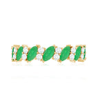 Natural Emerald Diamond Half Eternity Band Ring for Anniversary AAA - Rosec Jewels
