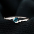 Rosec Jewels-Genuine London Blue Topaz Promise Ring with Diamond
