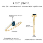 Rosec Jewels-Genuine London Blue Topaz Promise Ring with Diamond