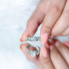 Lab Grown Diamond Engagement Ring With Emerald Lab - ( EF-VS ) - Rosec Jewels