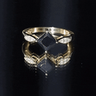 Certified 1 Carat Princess Cut Lab Grown Black and White Diamond Engagement Ring AAAA ( Synthetic ) - Rosec Jewels