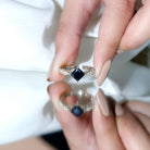 Certified 1 Carat Princess Cut Lab Grown Black and White Diamond Engagement Ring AAAA ( Synthetic ) - Rosec Jewels