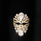 Certified Moissanite Designer Crown Engagement Ring D-VS1 - Rosec Jewels