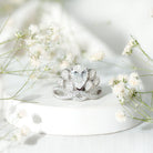 Certified Moissanite Designer Crown Engagement Ring D-VS1 - Rosec Jewels