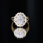 Oval Cut 7X9 MM Moissanite Double Halo Engagement Ring D-VS1 - Rosec Jewels