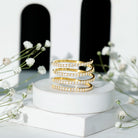 Certified Moissanite Spiral Wrap Ring D-VS1 - Rosec Jewels