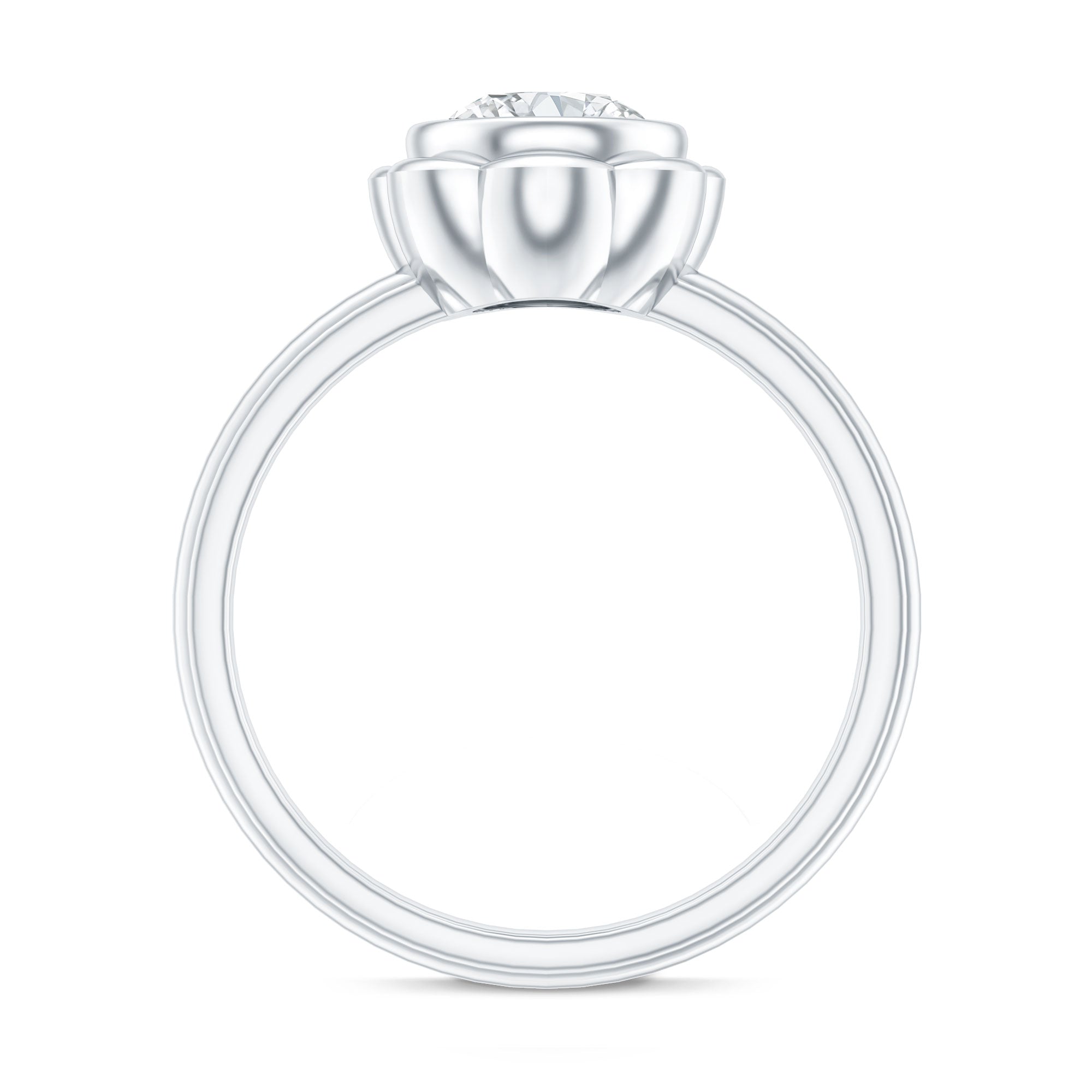 Rosec Jewels-1.25 Carat Round Lab Grown Diamond Solitaire Engagement Ring