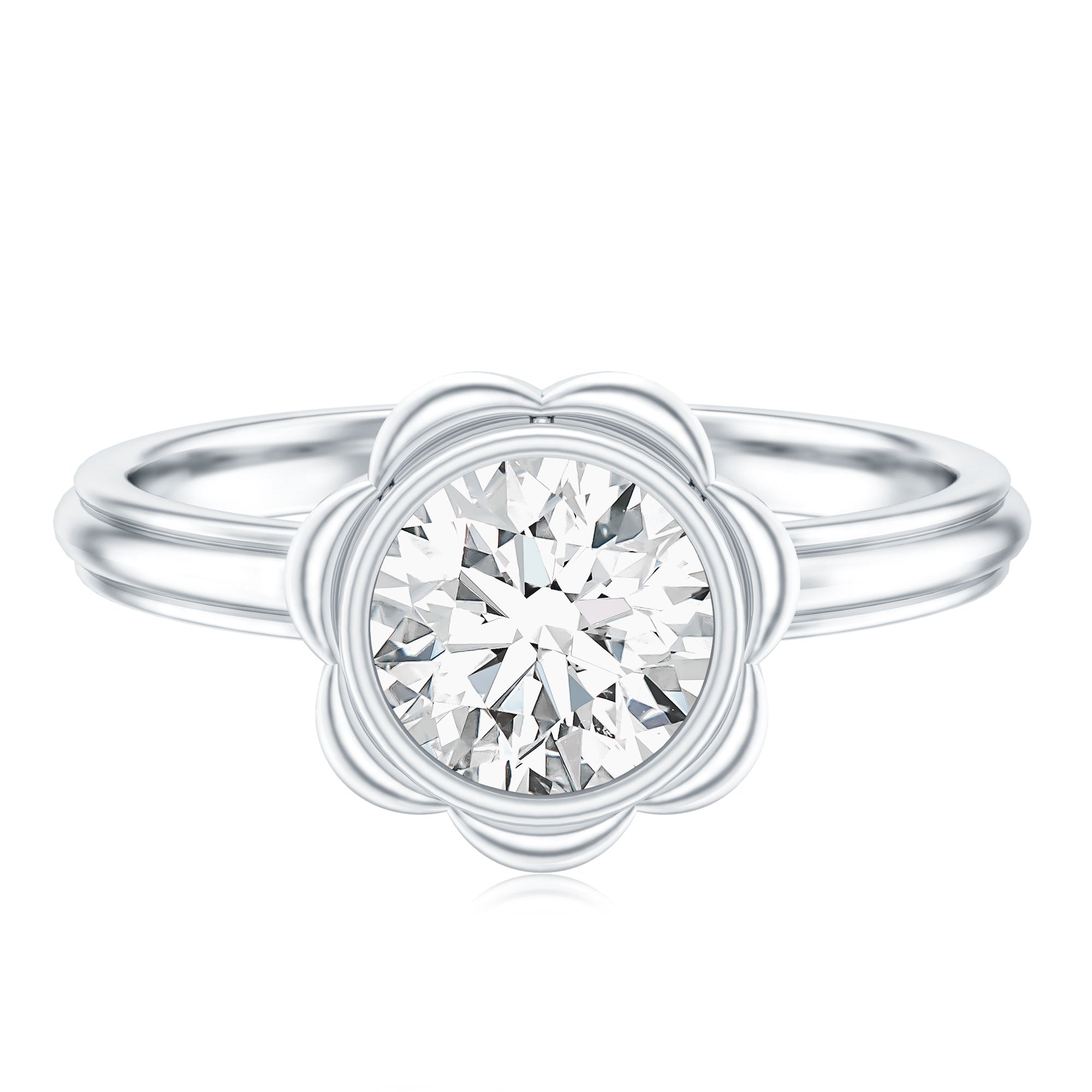 Rosec Jewels-1.25 Carat Round Lab Grown Diamond Solitaire Engagement Ring