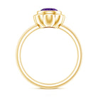 1.2 Carat Amethyst Engagement Ring in Bezel Setting AAA - Rosec Jewels