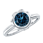 Genuine 1.35 Carat London Blue Topaz Solitaire Engagement Ring AAA - Rosec Jewels