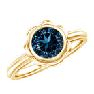 Genuine 1.35 Carat London Blue Topaz Solitaire Engagement Ring AAA - Rosec Jewels