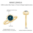 Rosec Jewels-Genuine 1.35 Carat London Blue Topaz Solitaire Engagement Ring