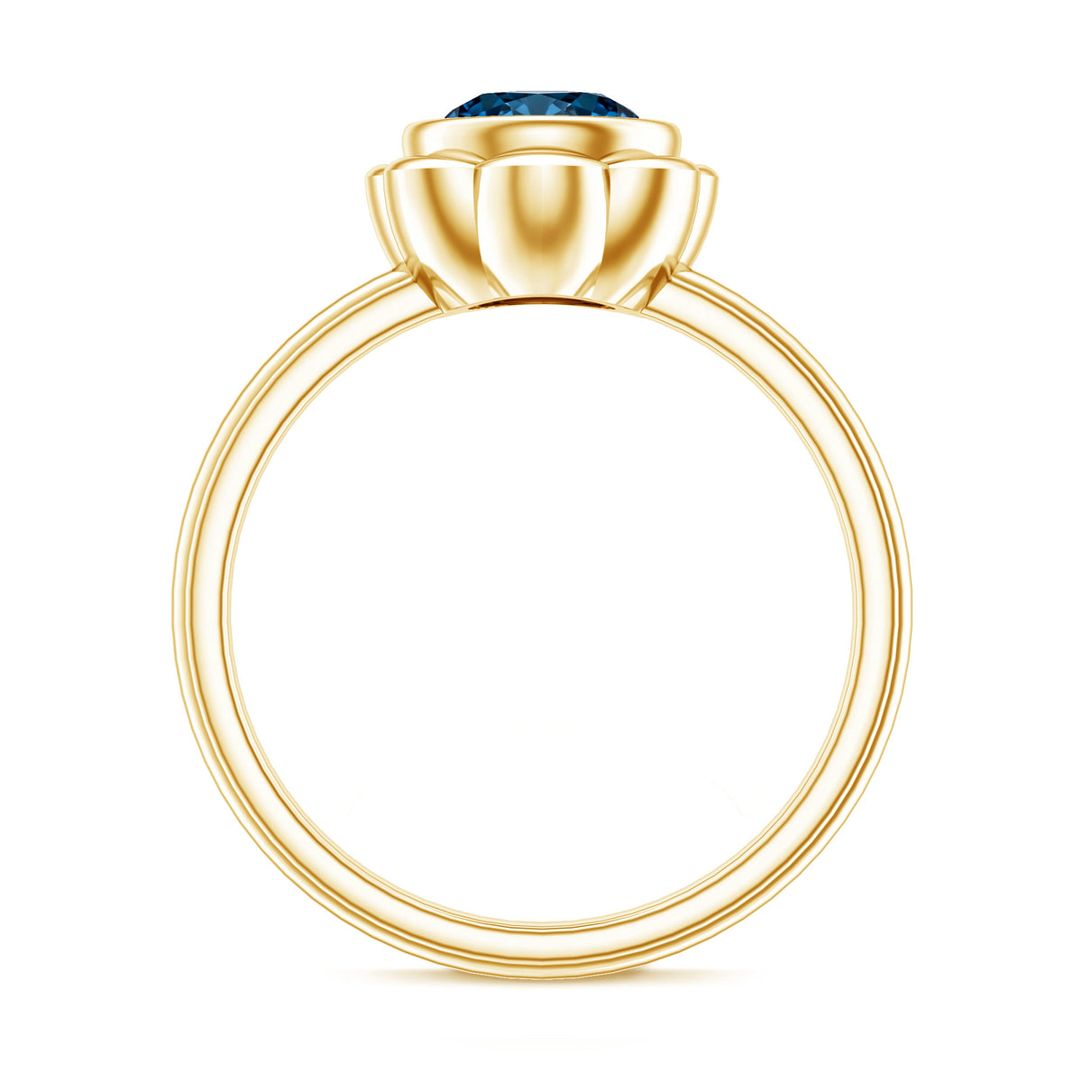 Genuine 1.35 Carat London Blue Topaz Solitaire Engagement Ring AAA - Rosec Jewels