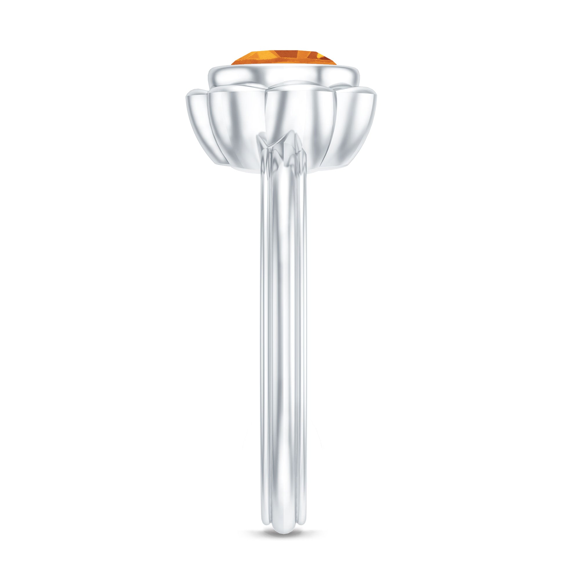 Rosec Jewels-1 Carat Citrine Solitaire Engagement Ring in Bezel Setting