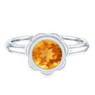 Rosec Jewels-1 Carat Citrine Solitaire Engagement Ring in Bezel Setting