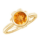 Rosec Jewels-1 Carat Citrine Solitaire Engagement Ring in Bezel Setting