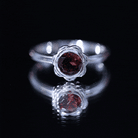 1.7 Carat Round Cut Garnet Flower Engagement Ring for Women AAA - Rosec Jewels