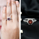 1.7 Carat Round Cut Garnet Flower Engagement Ring for Women AAA - Rosec Jewels