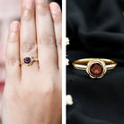 1.7 Carat Round Cut Garnet Flower Engagement Ring for Women AAA - Rosec Jewels