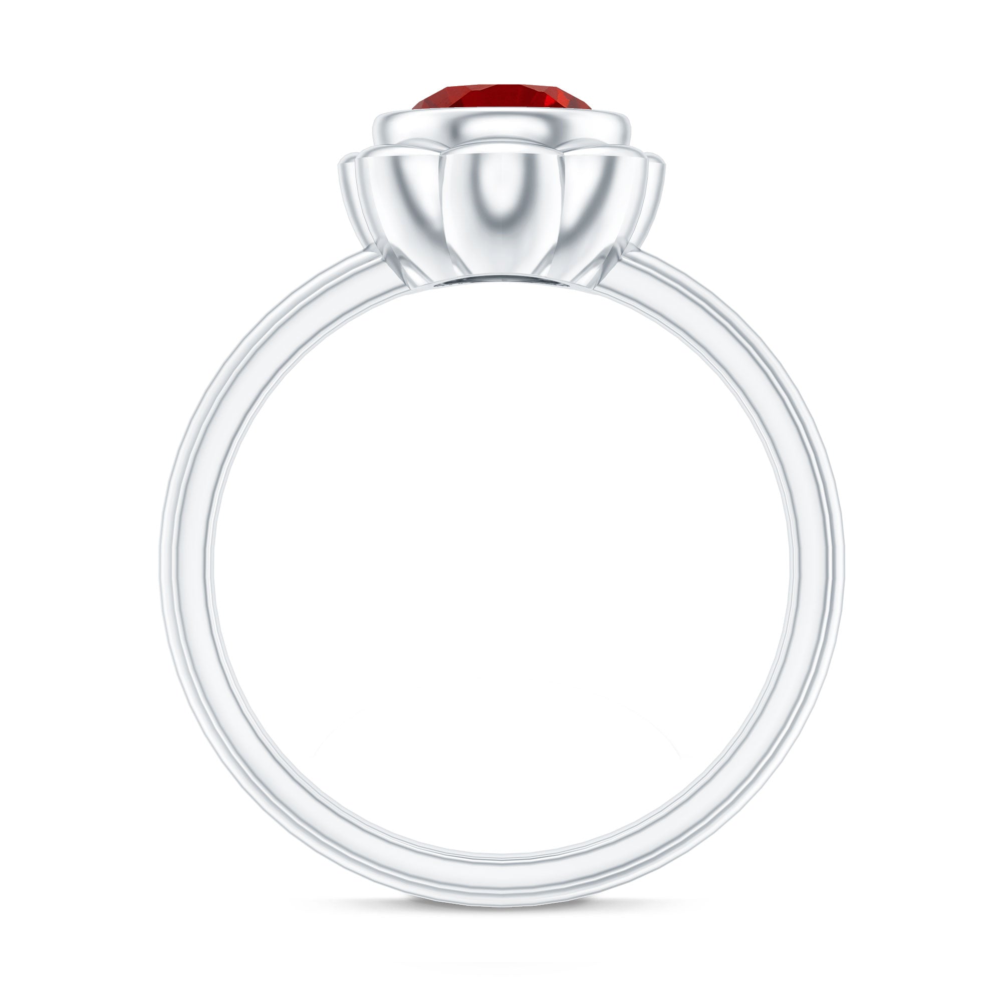 Rosec Jewels-1.3 Carat Lab Grown Ruby Flower Engagement Ring