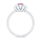 Rosec Jewels-1 Carat Round Pink Tourmaline Flower Engagement Ring