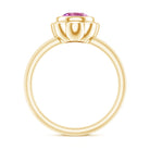 Rosec Jewels-1 Carat Round Pink Tourmaline Flower Engagement Ring