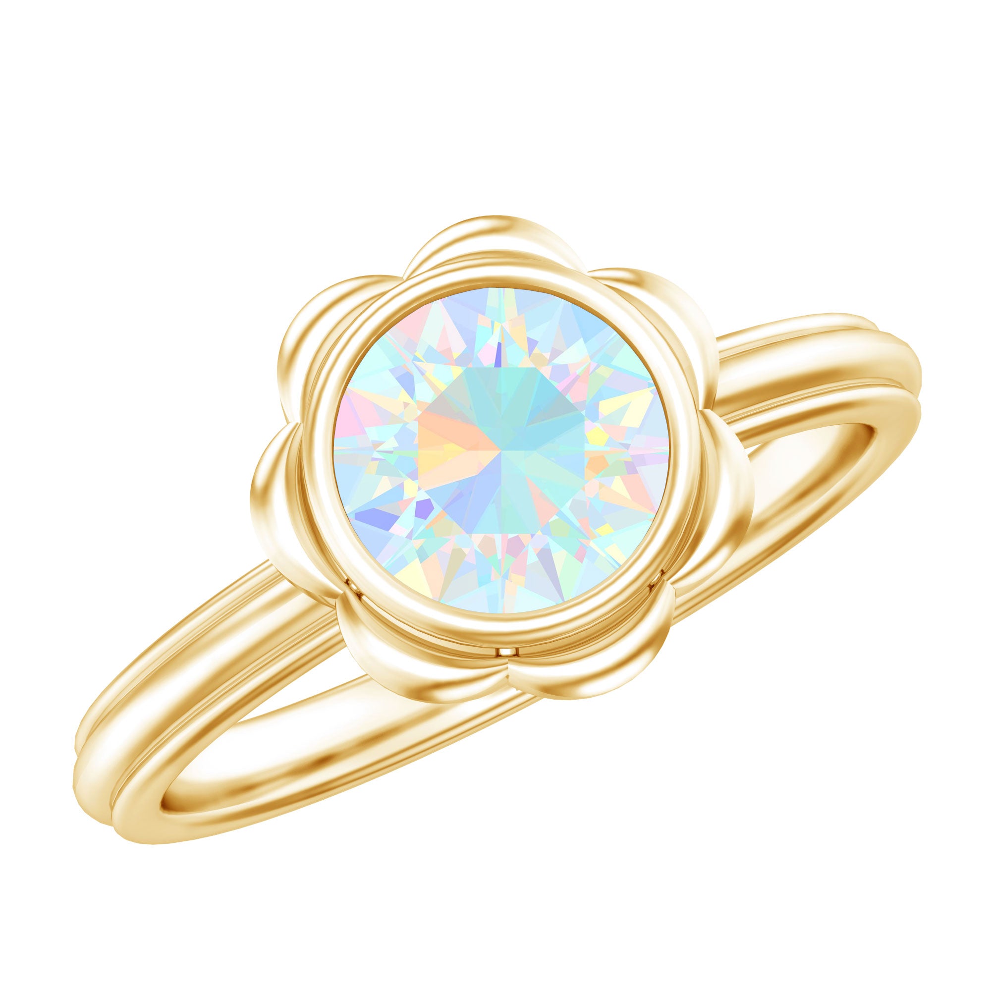 Rosec Jewels-1.5 Carat Ethiopian Opal Engagement Ring for Women