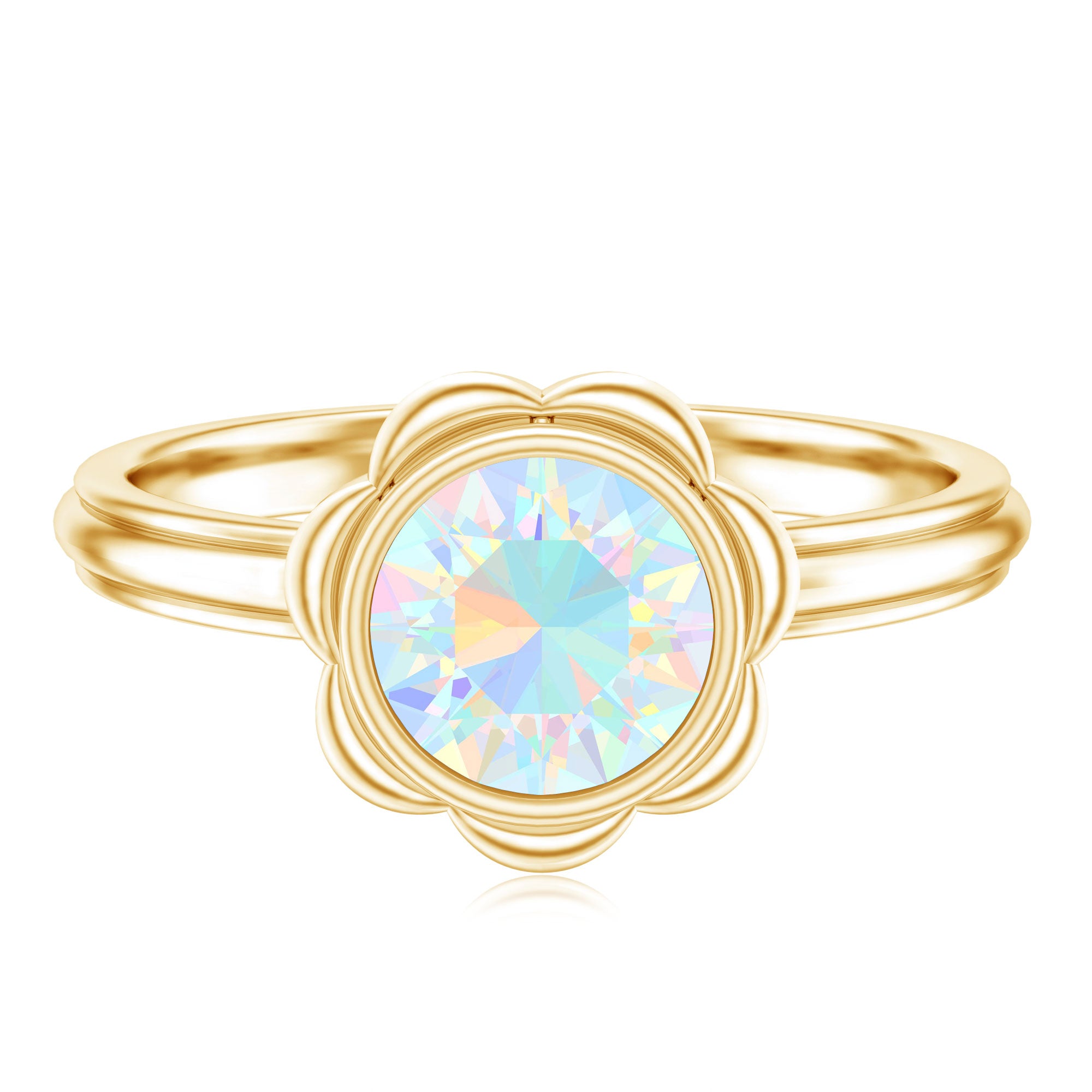 Rosec Jewels-1.5 Carat Ethiopian Opal Engagement Ring for Women